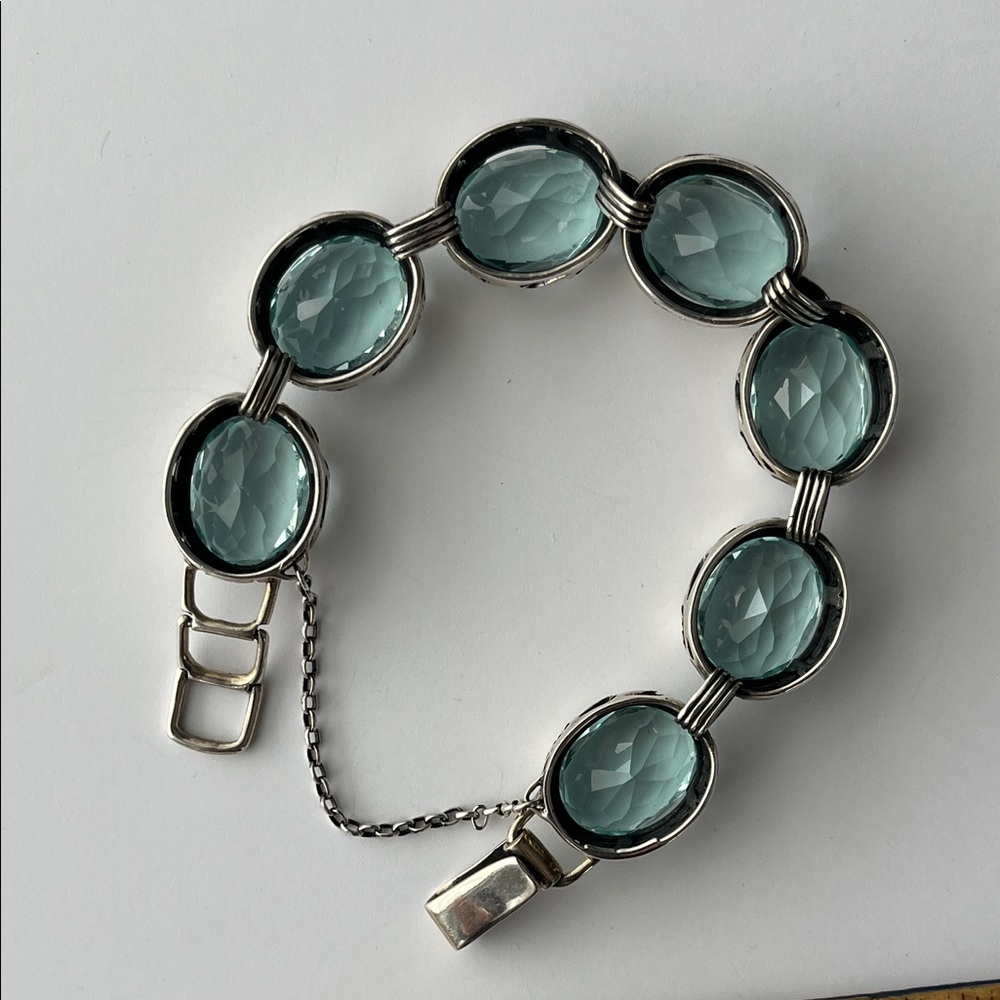 Silpada Sterling Silver and Blue Faceted Glass Bracelet - Picture 6 of 10